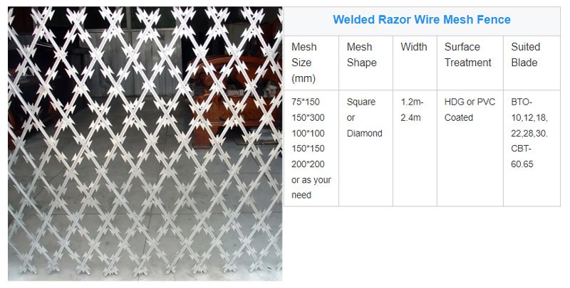 Razor barbed wire mesh